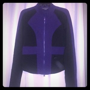 Purple and black Armani Exchange moto sweater!